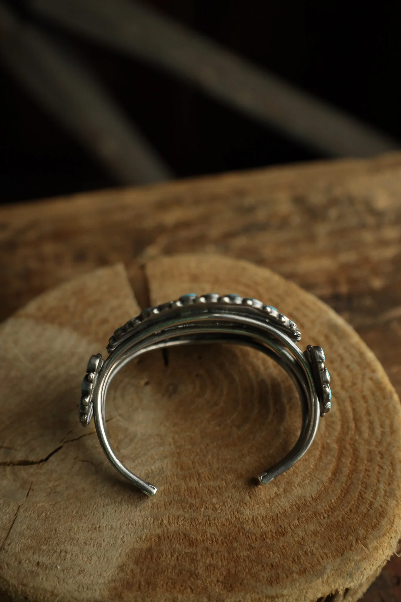 Large Vintage Turquoise Circles Cuff - Image 5