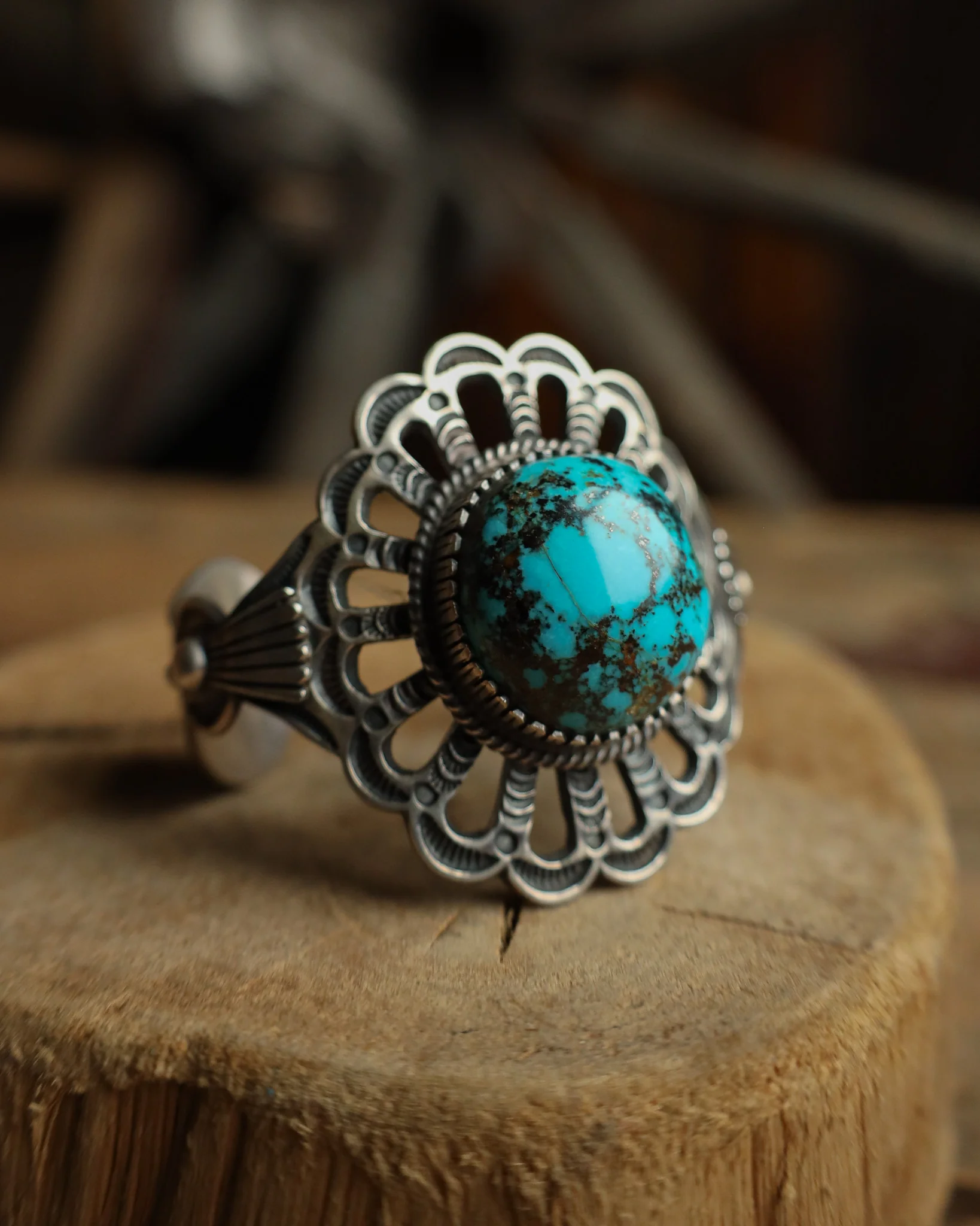 Persian Turquoise Orb Cutout Band Cuff - Image 10