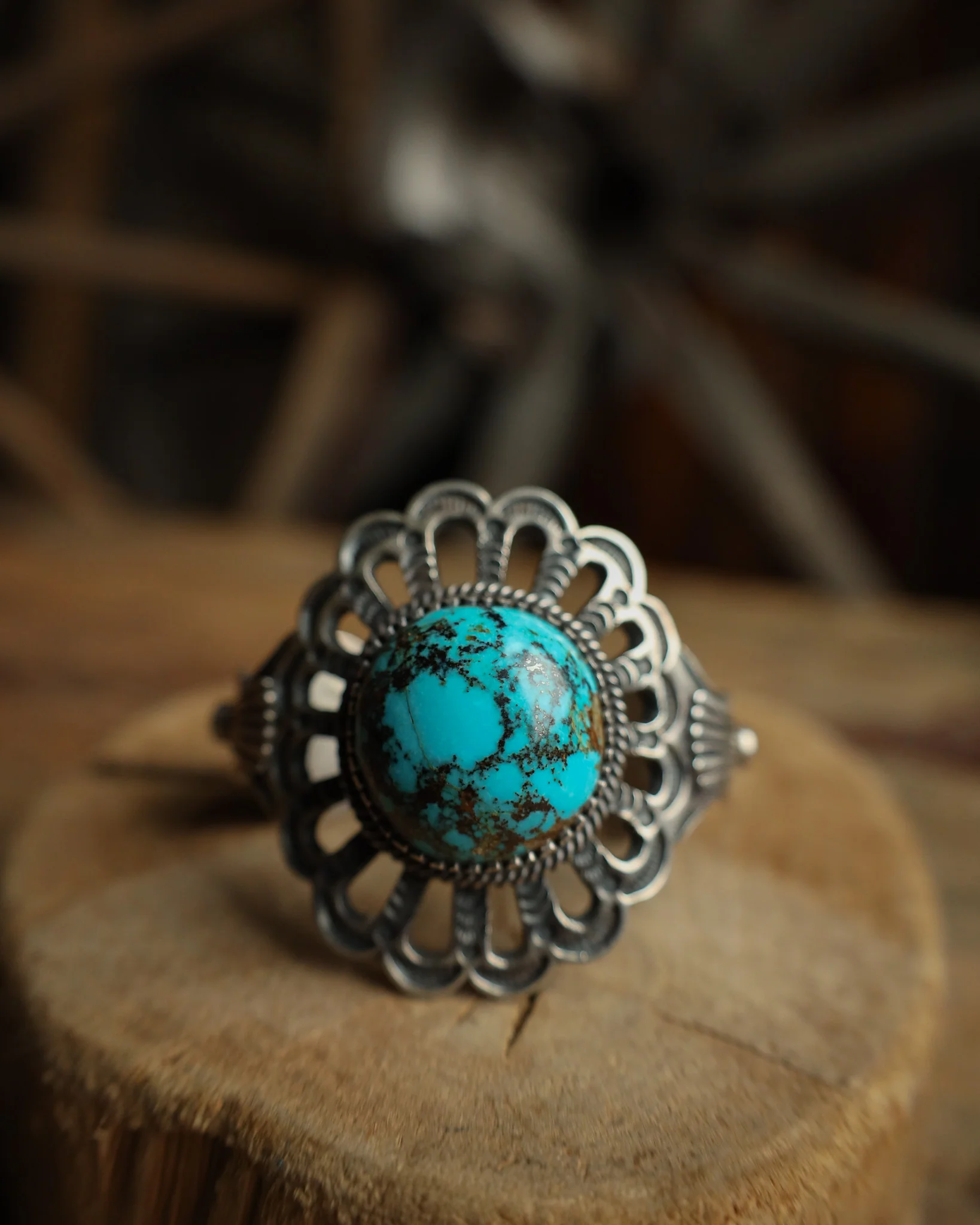 Persian Turquoise Orb Cutout Band Cuff - Image 9