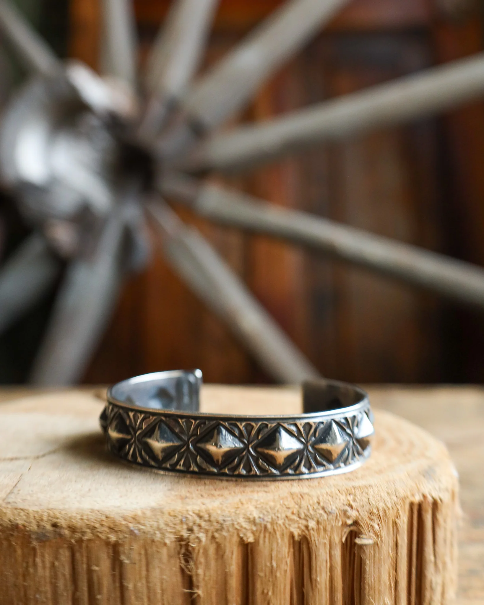 Sterling Silver Diamond Shapes Cuff - Image 3