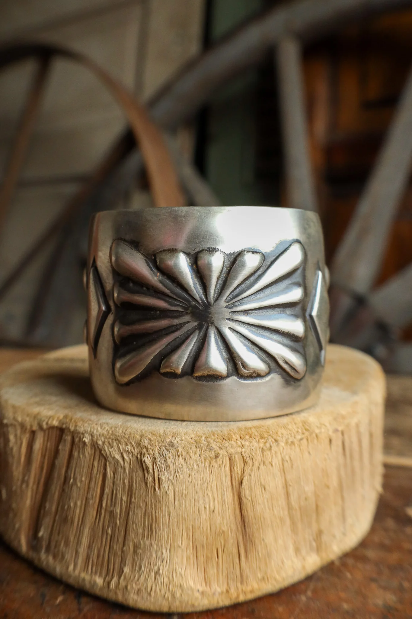 Sterling Silver 2" Central Concho Cuff