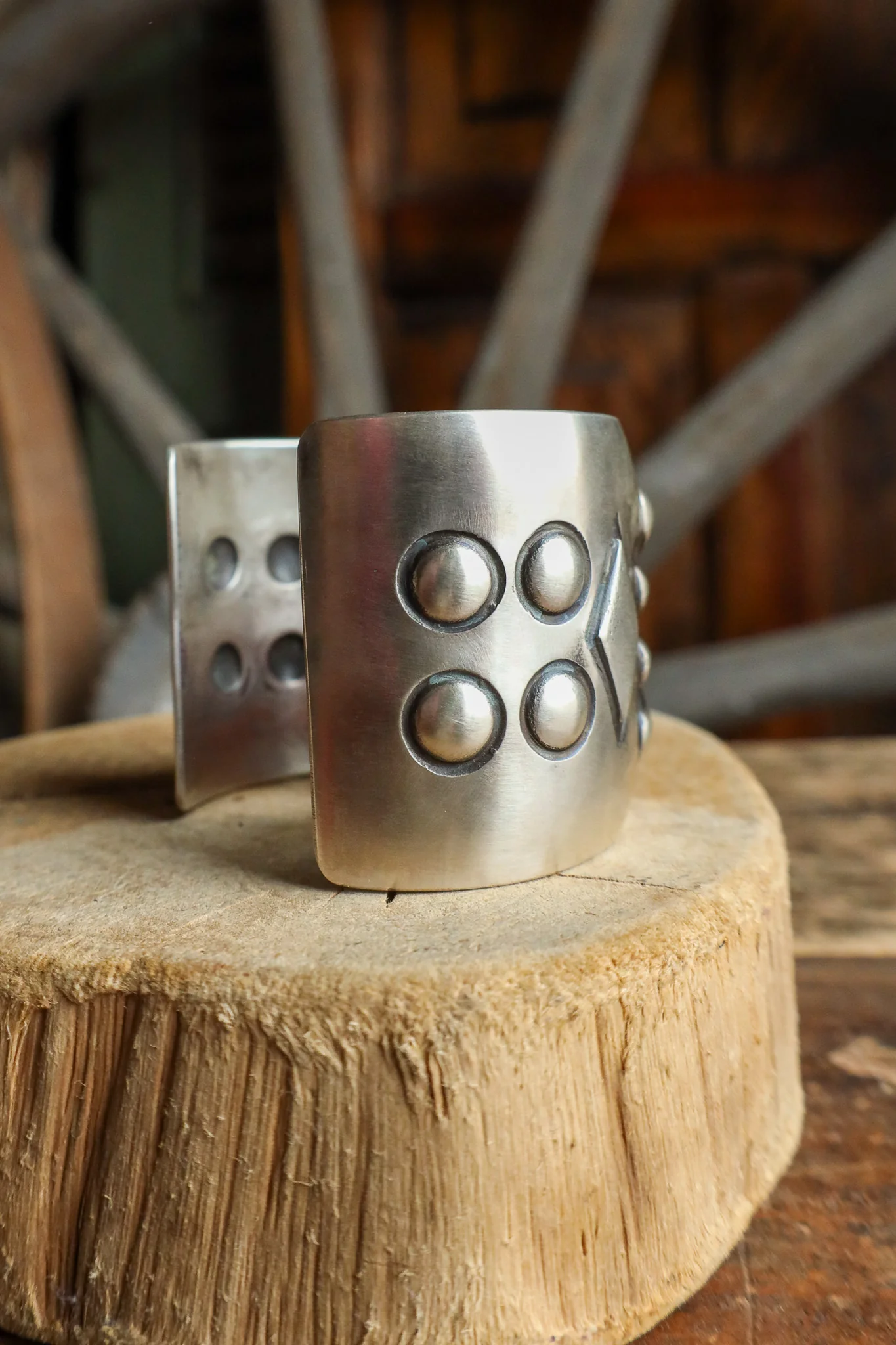 Sterling Silver 2" Central Concho Cuff - Image 5