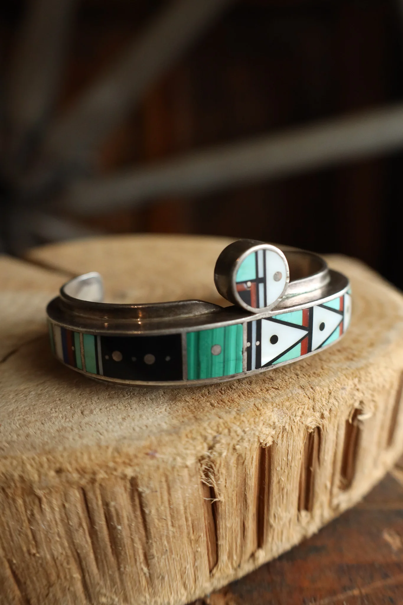 Vintage Multi Stone Inlay Cuff - Image 3