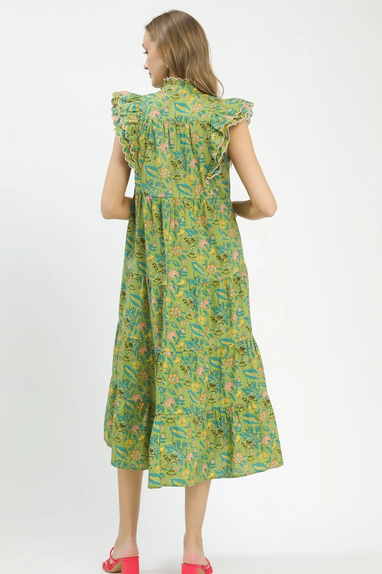 Umgee Floral Garden Print Tiered Maxi Dress - Image 6