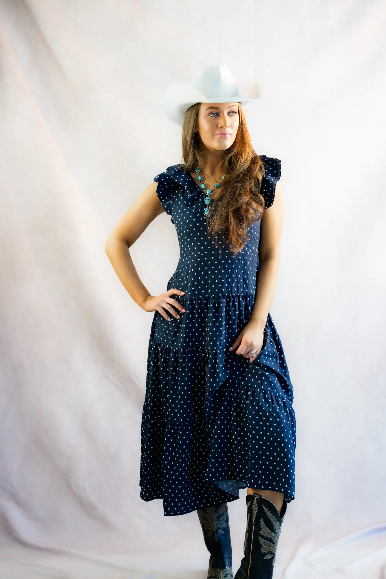THML Flutter Sleeve Polka Dot Dress - Image 4