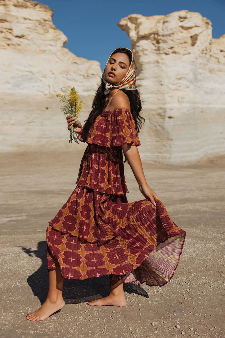 Allie Falcon Malone Dress - Magenta Geo - Image 2