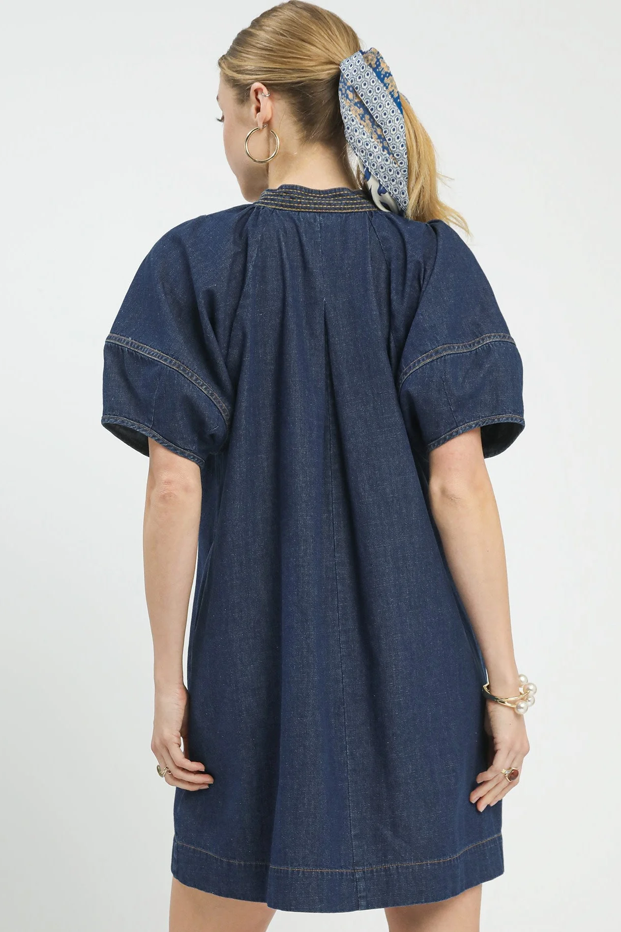 Umgee Denim Mini Dress - Image 7