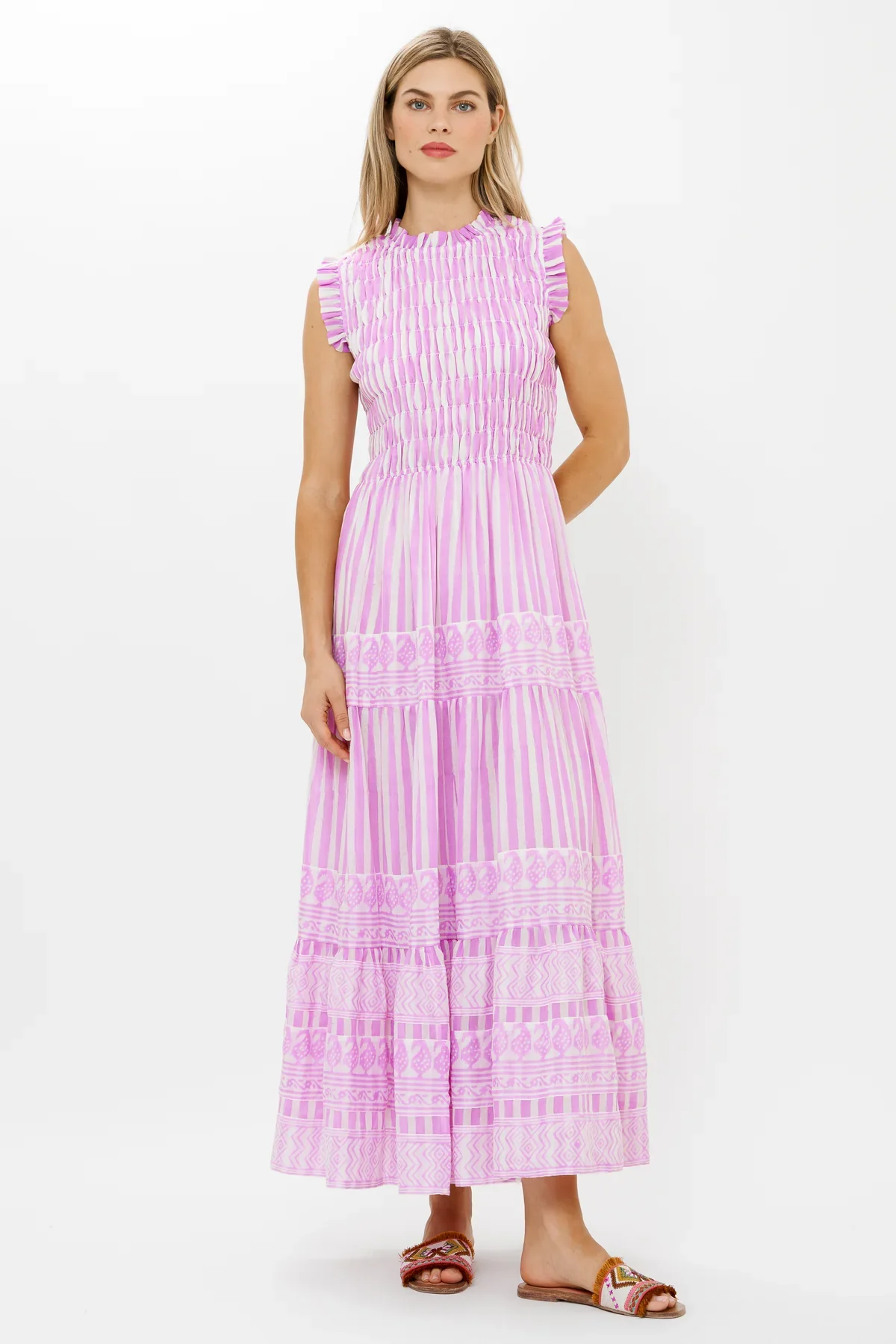 OLIPHANTDESIGN Sleeveless Smocked Maxi- Santorini Lilac - Image 4