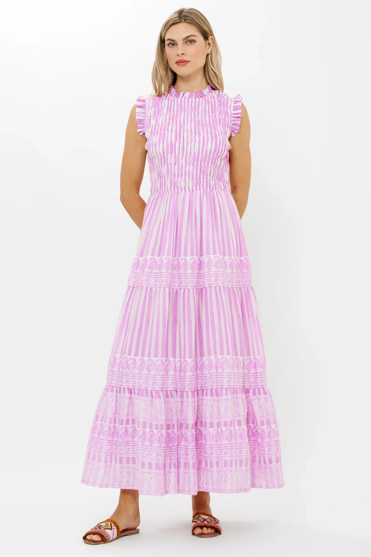 OLIPHANTDESIGN Sleeveless Smocked Maxi- Santorini Lilac - Image 5