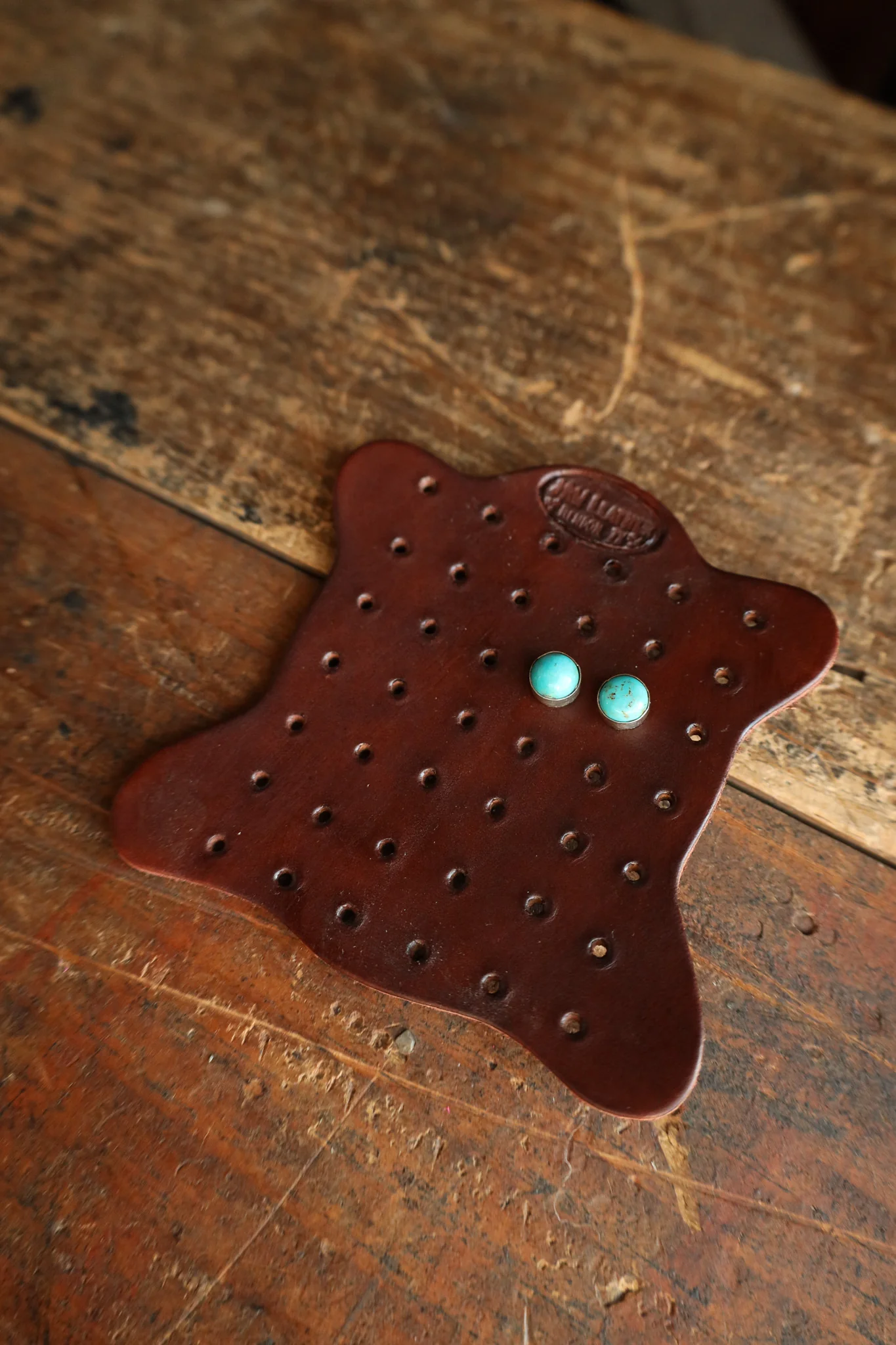JRW Leather Earring Holder- Brown - Image 3