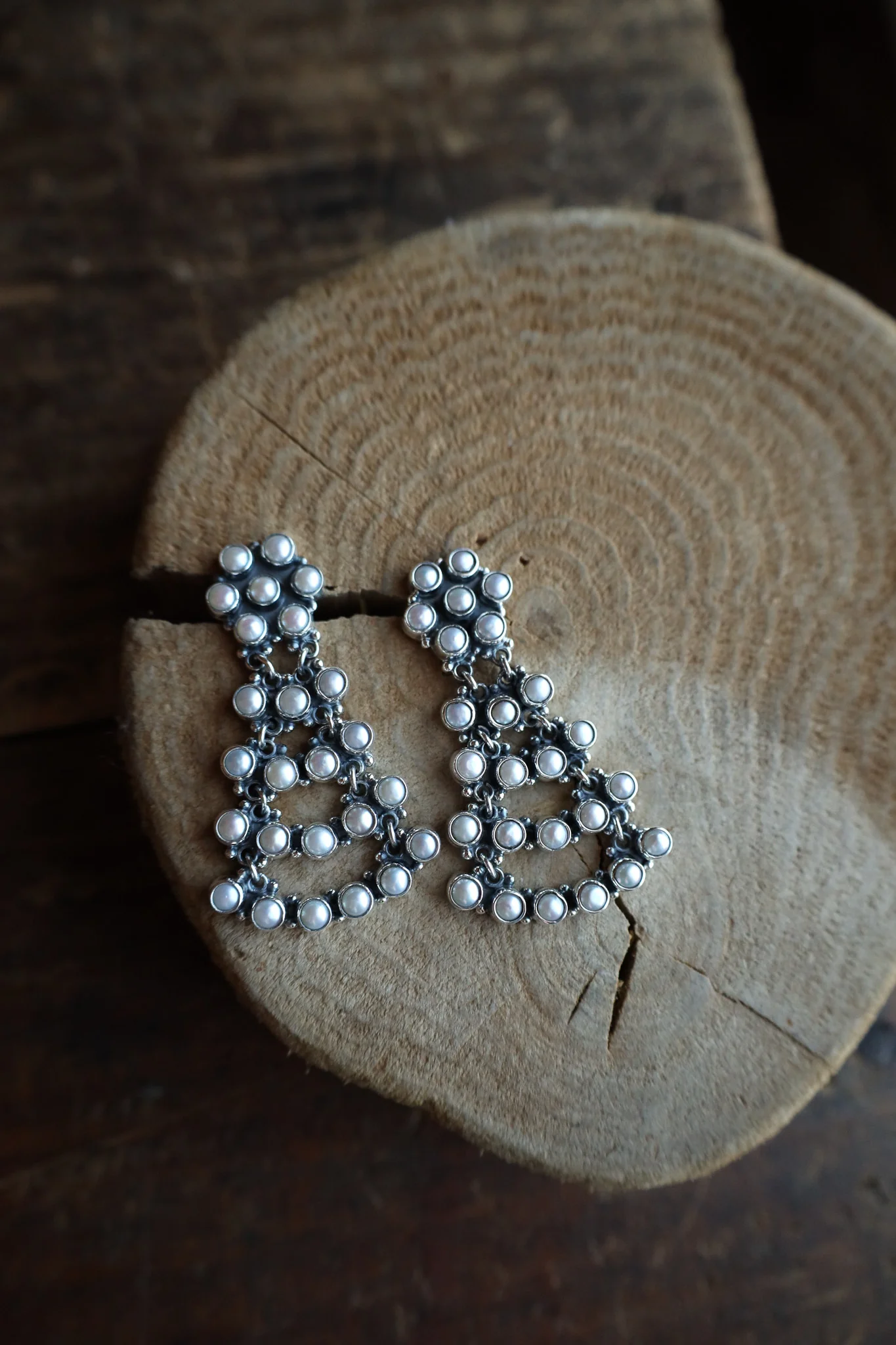 Federico 50 Pearls Chandelier Earring - Image 4