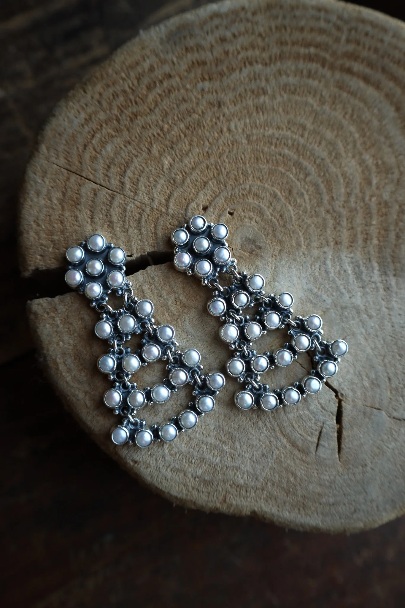Federico 50 Pearls Chandelier Earring - Image 6
