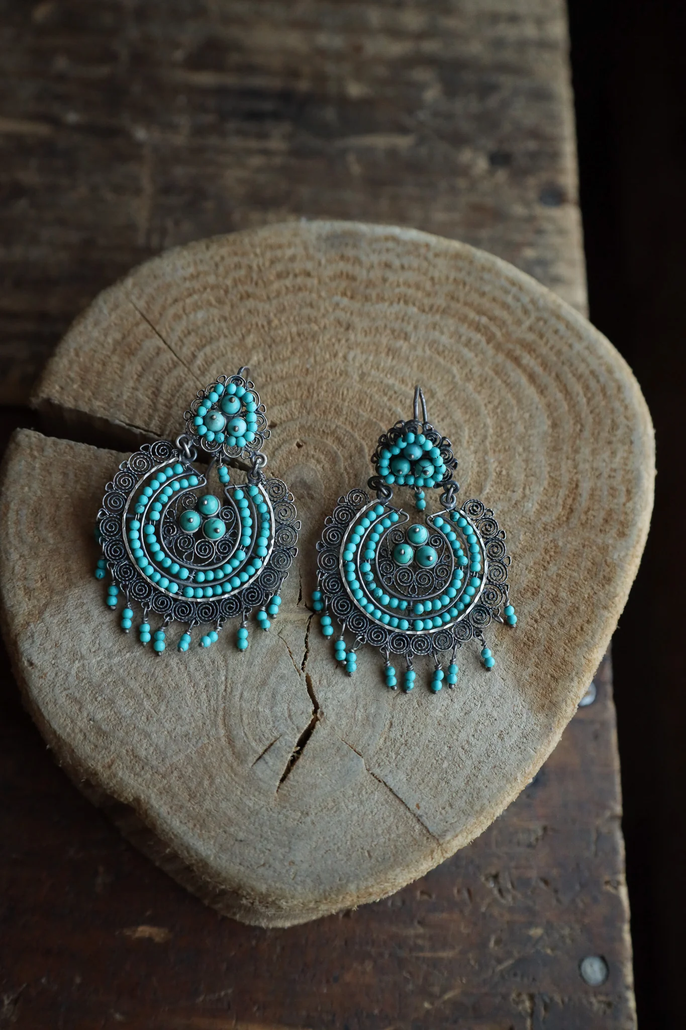 Federico Filigrana Tiny Turquoise Beads Earring - Image 4