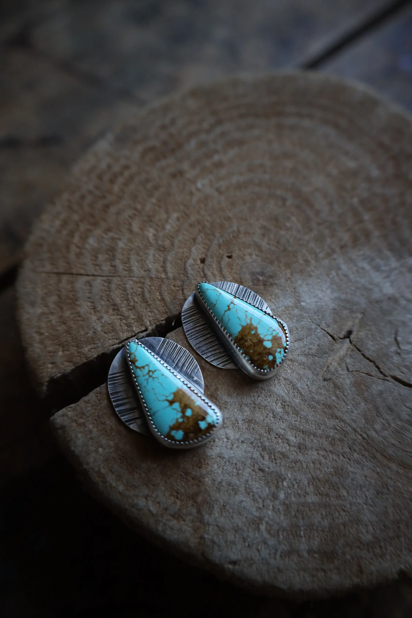Mend Metalworks Glacier Blue Turquoise Sunburst Stud Earring - Image 2