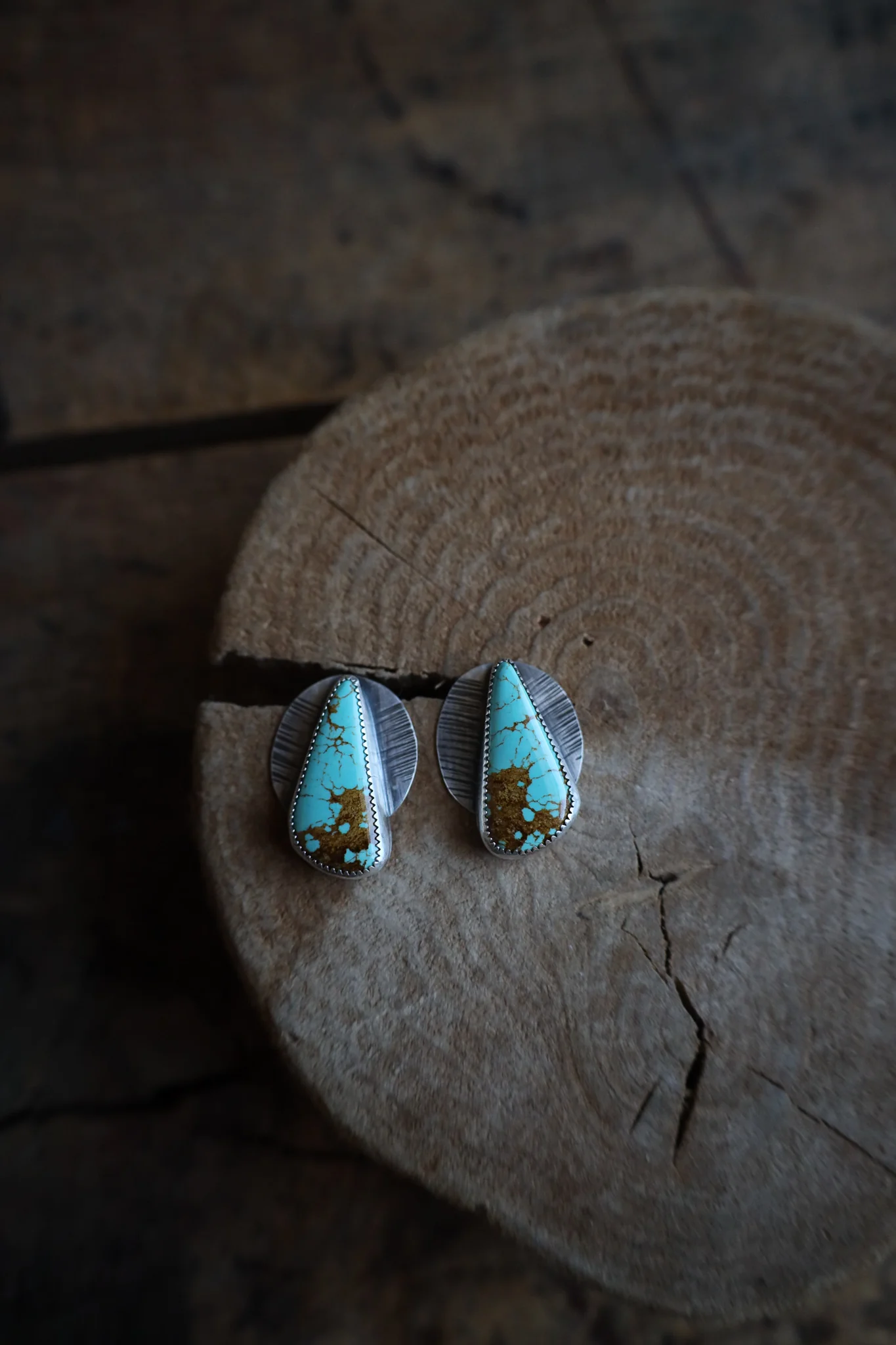 Mend Metalworks Glacier Blue Turquoise Sunburst Stud Earring - Image 3