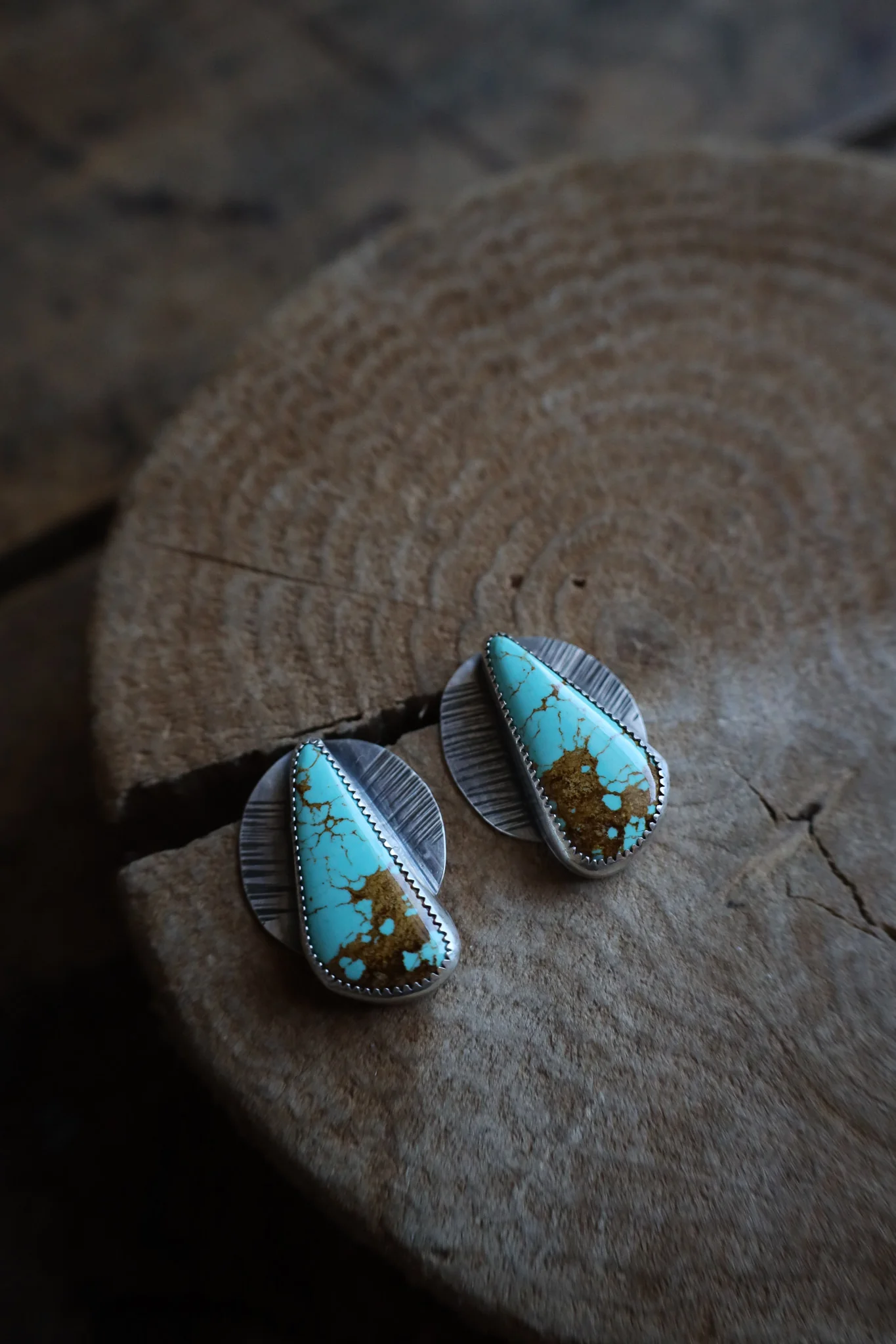 Mend Metalworks Glacier Blue Turquoise Sunburst Stud Earring - Image 4