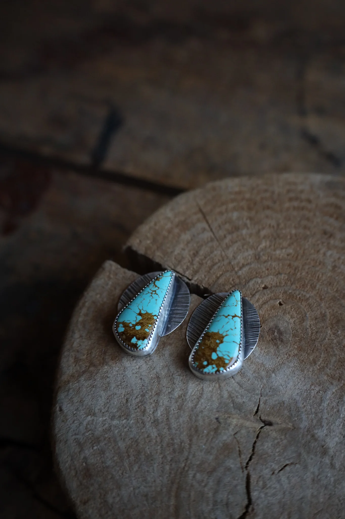 Mend Metalworks Glacier Blue Turquoise Sunburst Stud Earring - Image 6