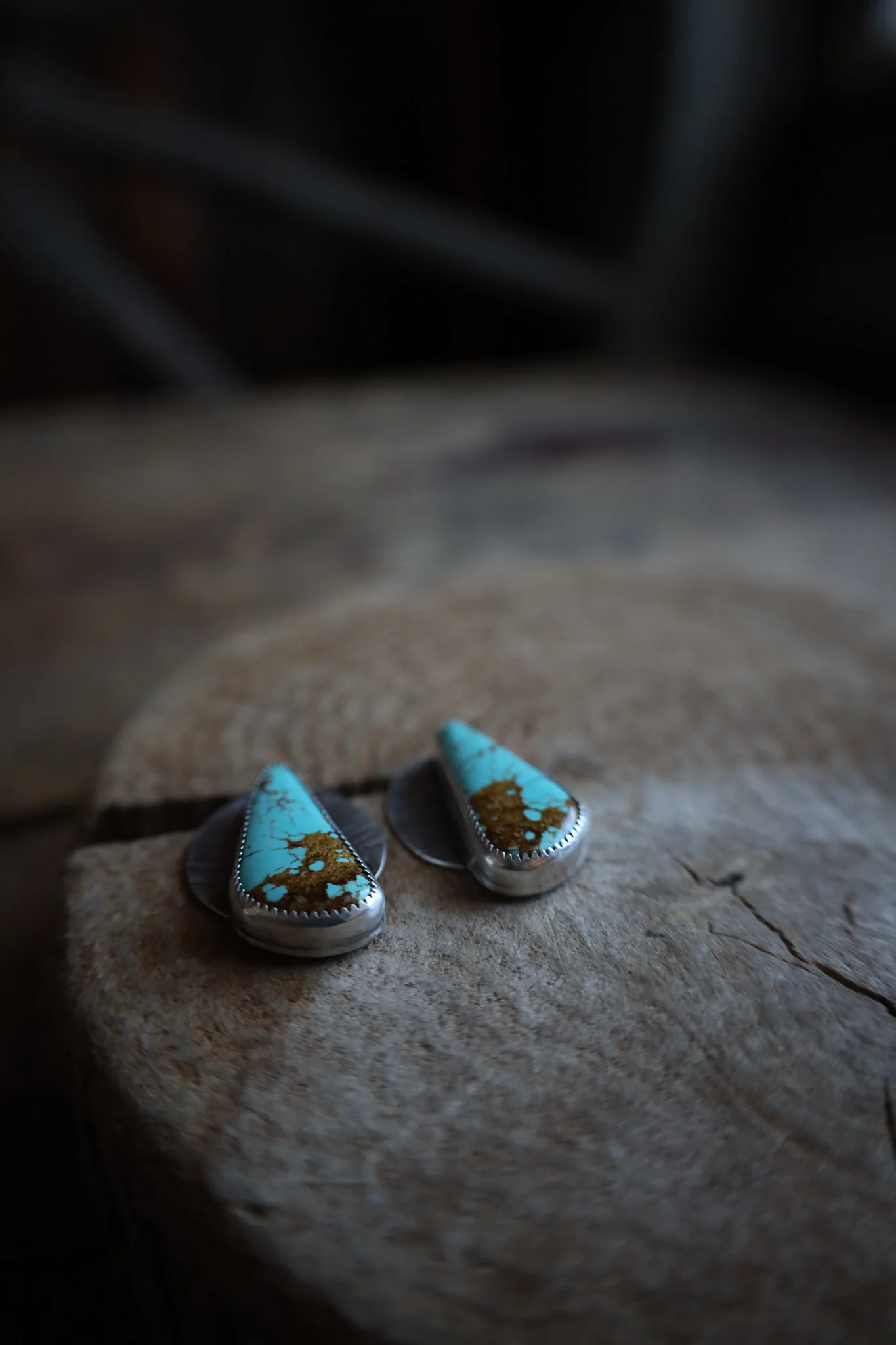 Mend Metalworks Glacier Blue Turquoise Sunburst Stud Earring - Image 7