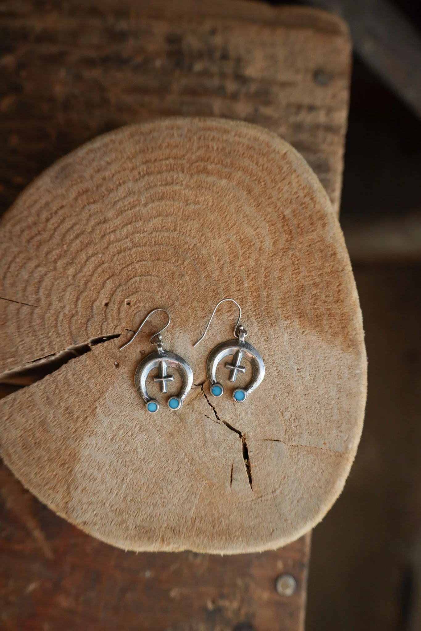 Peyote Bird Naja 2 Turquoise Dots Revival Earring