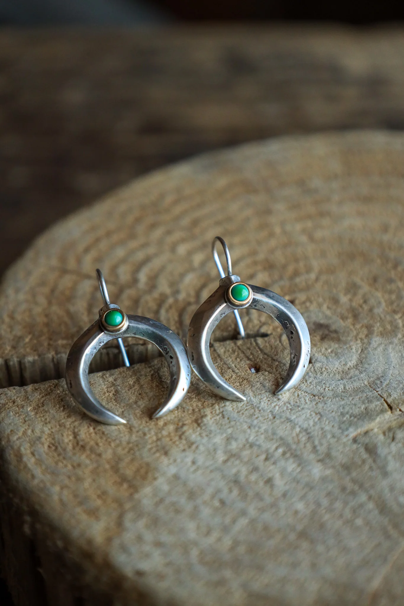 Peyote Bird Naja Green Turquoise Dot Dennis Hogan Earring