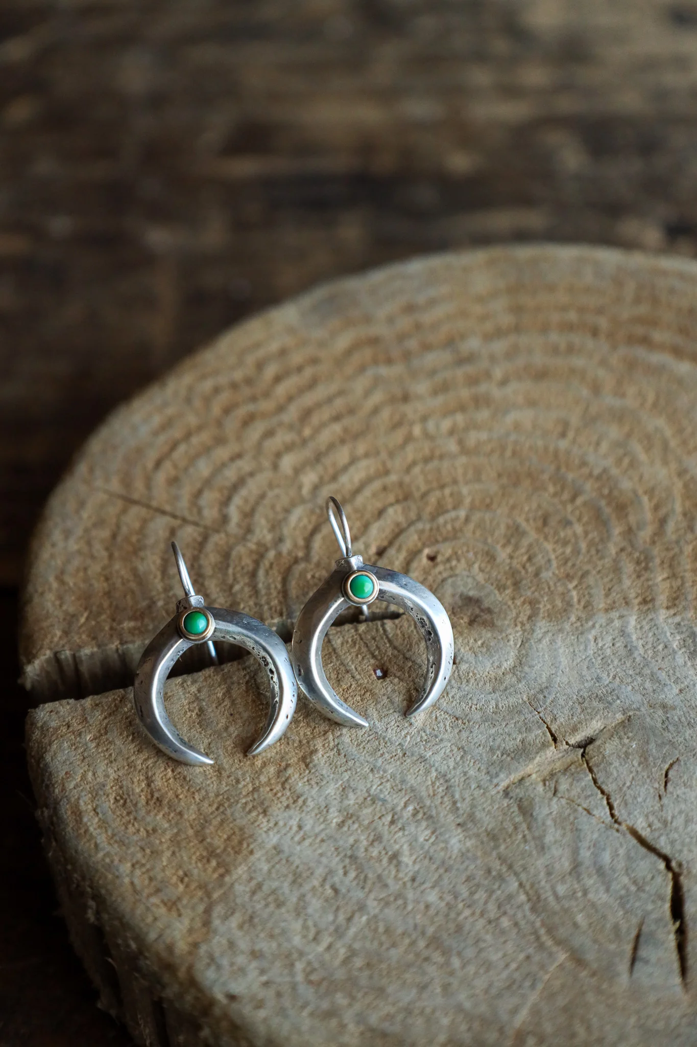 Peyote Bird Naja Green Turquoise Dot Dennis Hogan Earring - Image 2