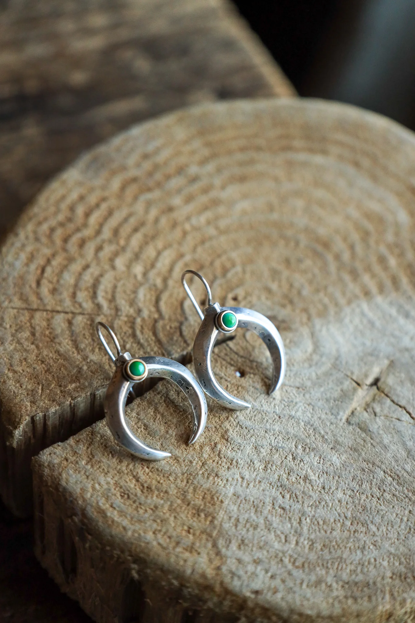 Peyote Bird Naja Green Turquoise Dot Dennis Hogan Earring - Image 3