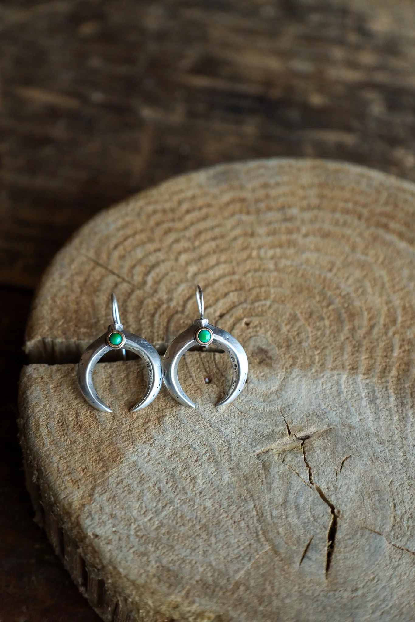 Peyote Bird Naja Green Turquoise Dot Dennis Hogan Earring - Image 4