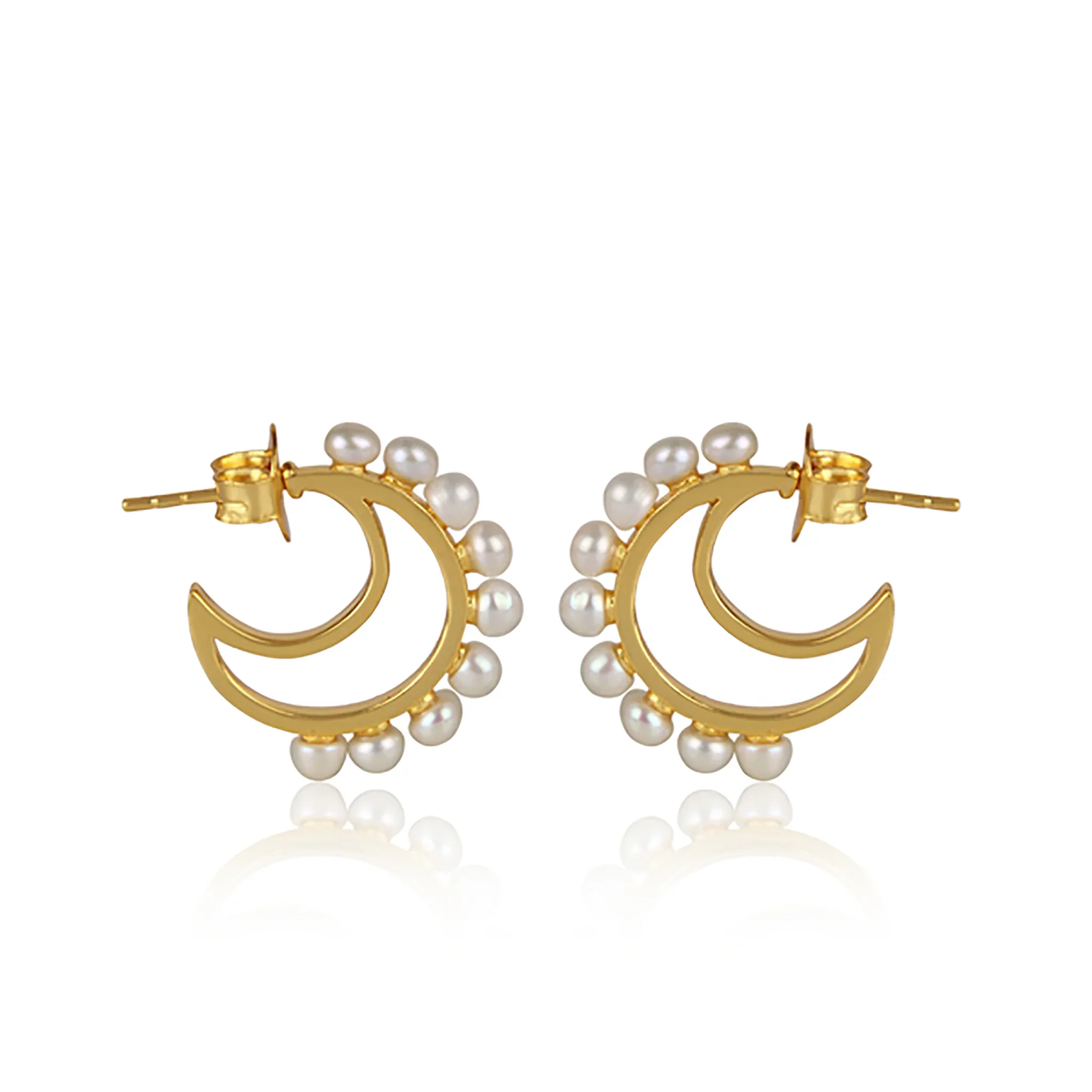 Christina Greene Luna Hoop Earrings - Pearl - Image 3
