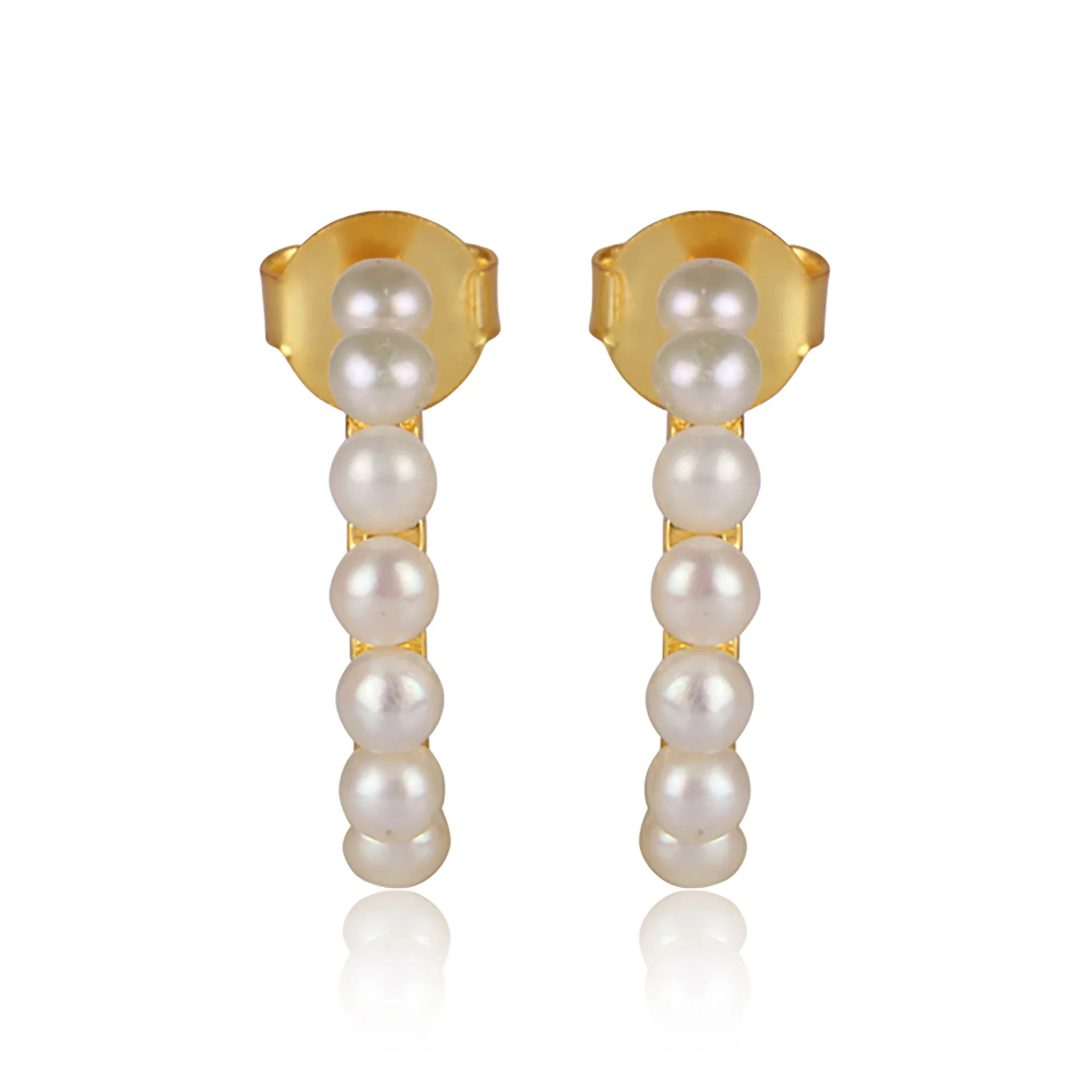 Christina Greene Luna Hoop Earrings - Pearl - Image 4