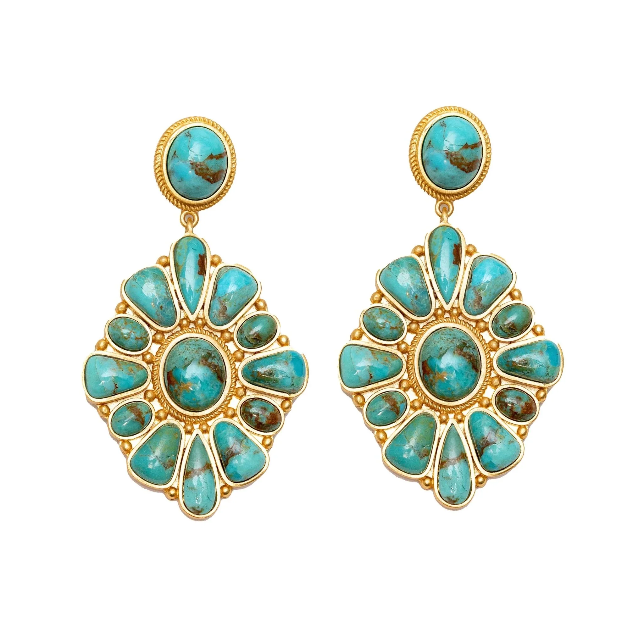 Christina Greene Prairie Blossom Turquoise Statement Earrings
