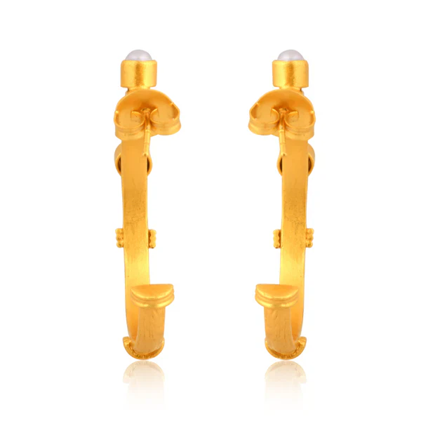 CHRISTINA GREENE SPARKLING SHORE HOOP EARRINGS - PEARL - Image 4