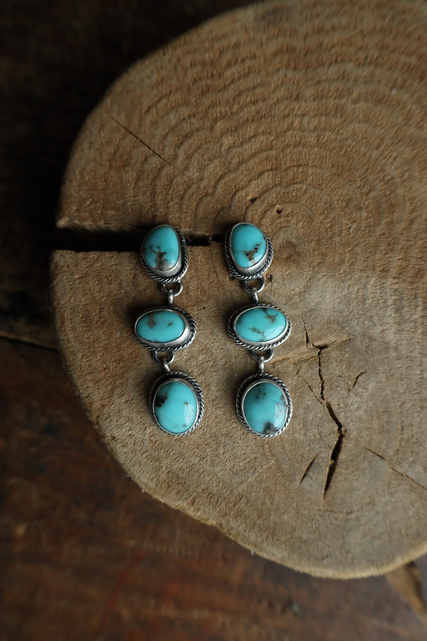 Sterling Silver Rope 3 Campitos Drop Post Earring
