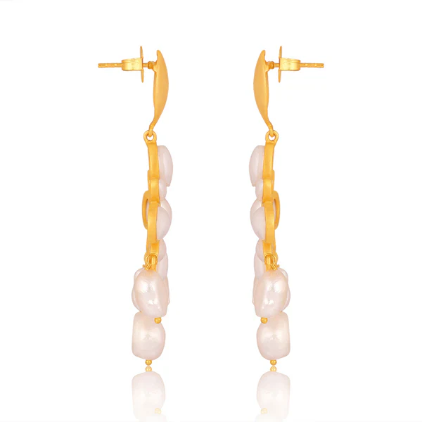 CHRISTINA GREENE SWEPT AWAY DROP EARRINGS - PEARL - Image 4