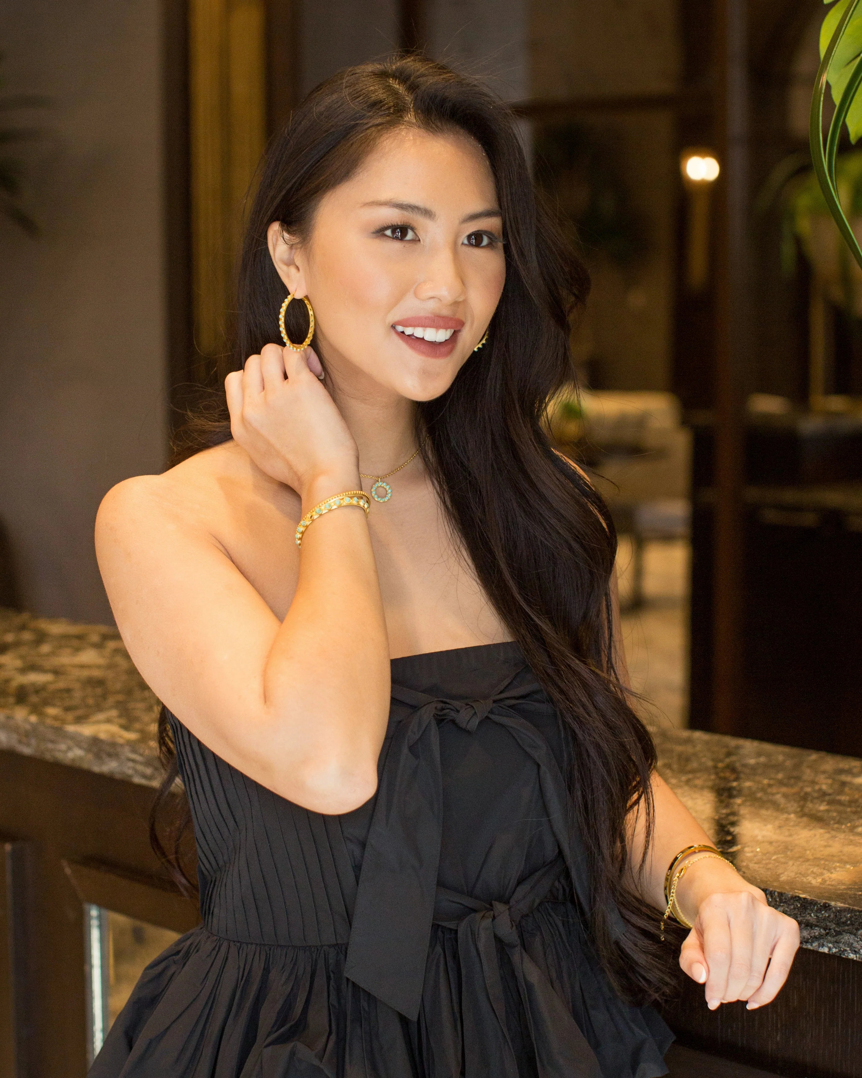 Christina Greene Turquoise Hoop Earrings - Image 4