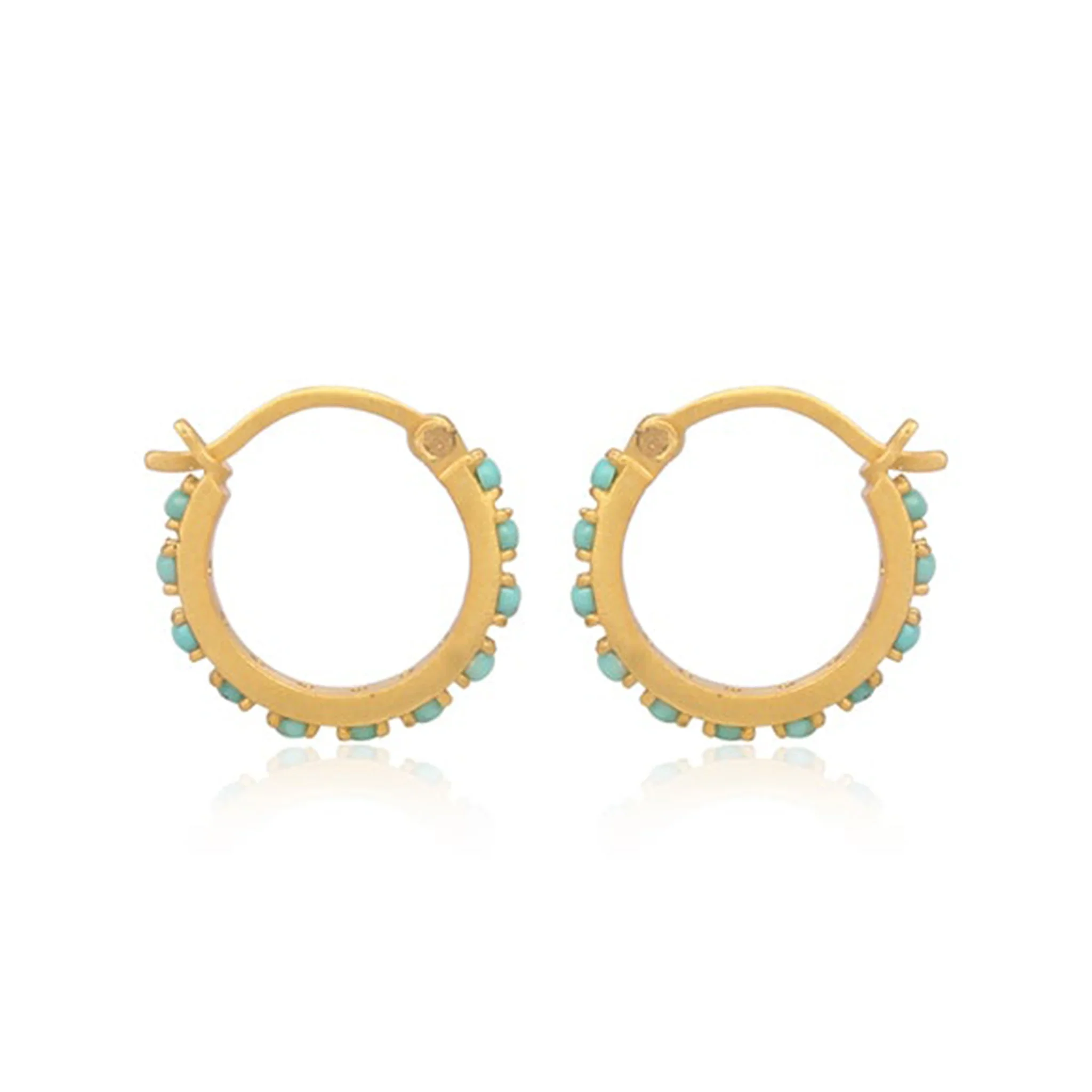 Christina Greene Turquoise Huggies - Image 2