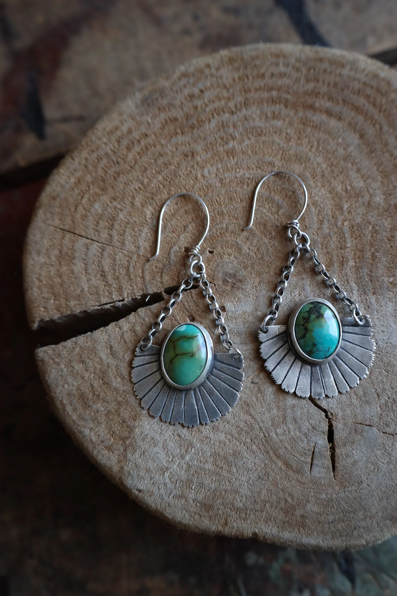 Mend Metalworks Turquoise Floral Earring