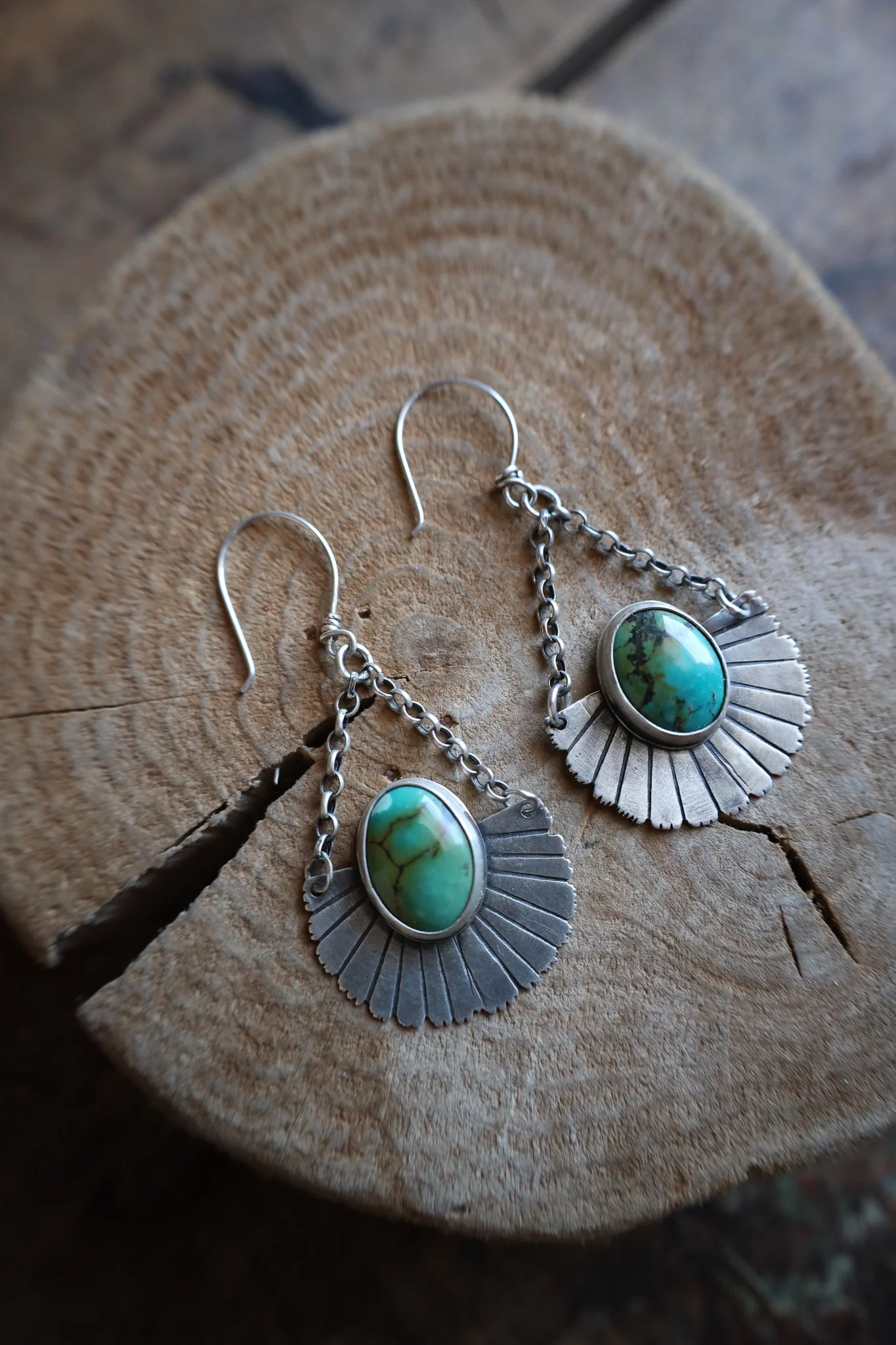 Mend Metalworks Turquoise Floral Earring - Image 3