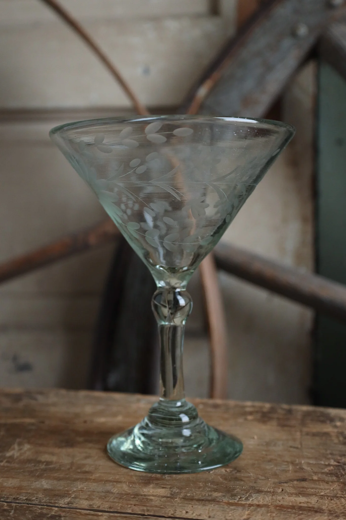 Rose Ann Hall Condessa Martini Glass- Clear