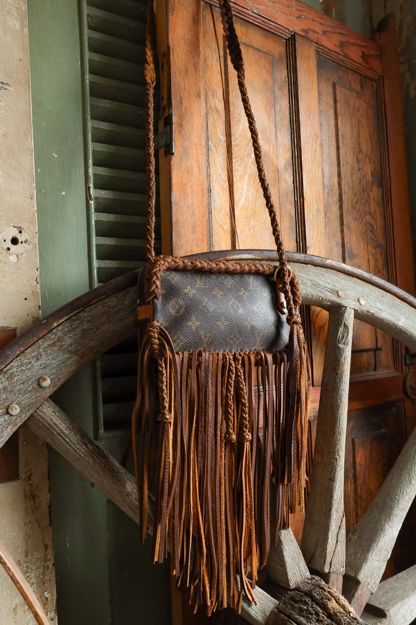 Leather and Vodka Marly Fringe Camel Handbag - Image 4