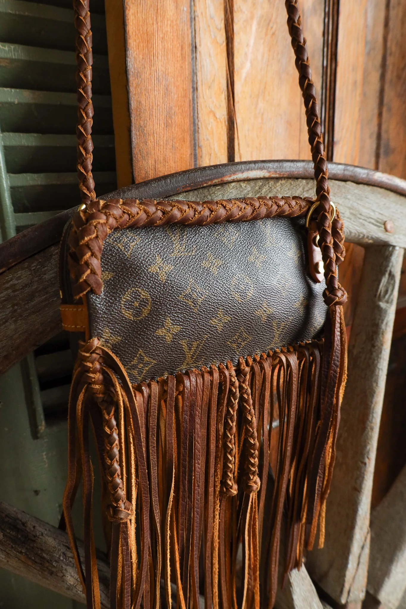 Leather and Vodka Marly Fringe Camel Handbag - Image 6