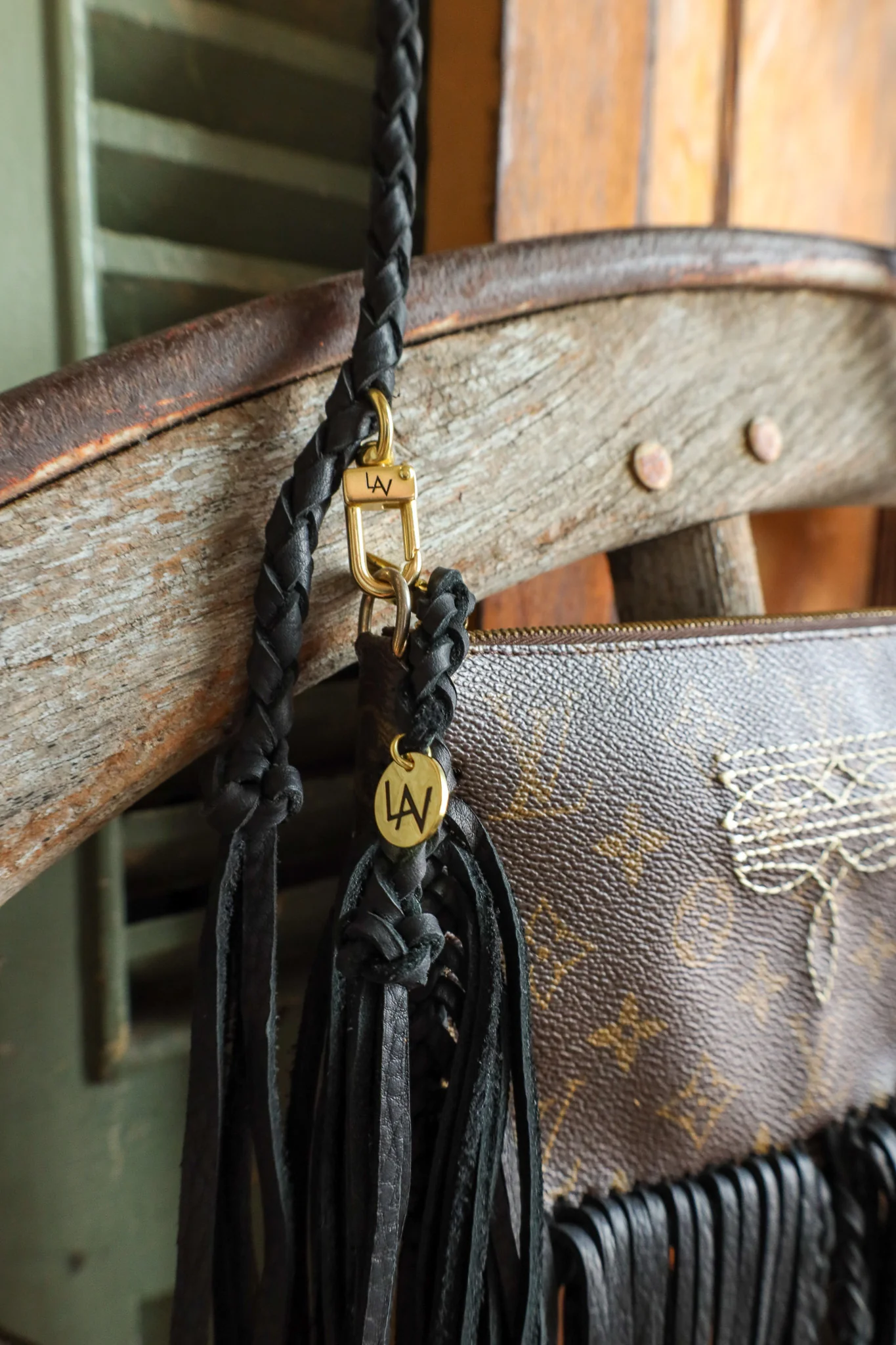 Leather and Vodka Pochette Boot Stitch Handbag - Image 4