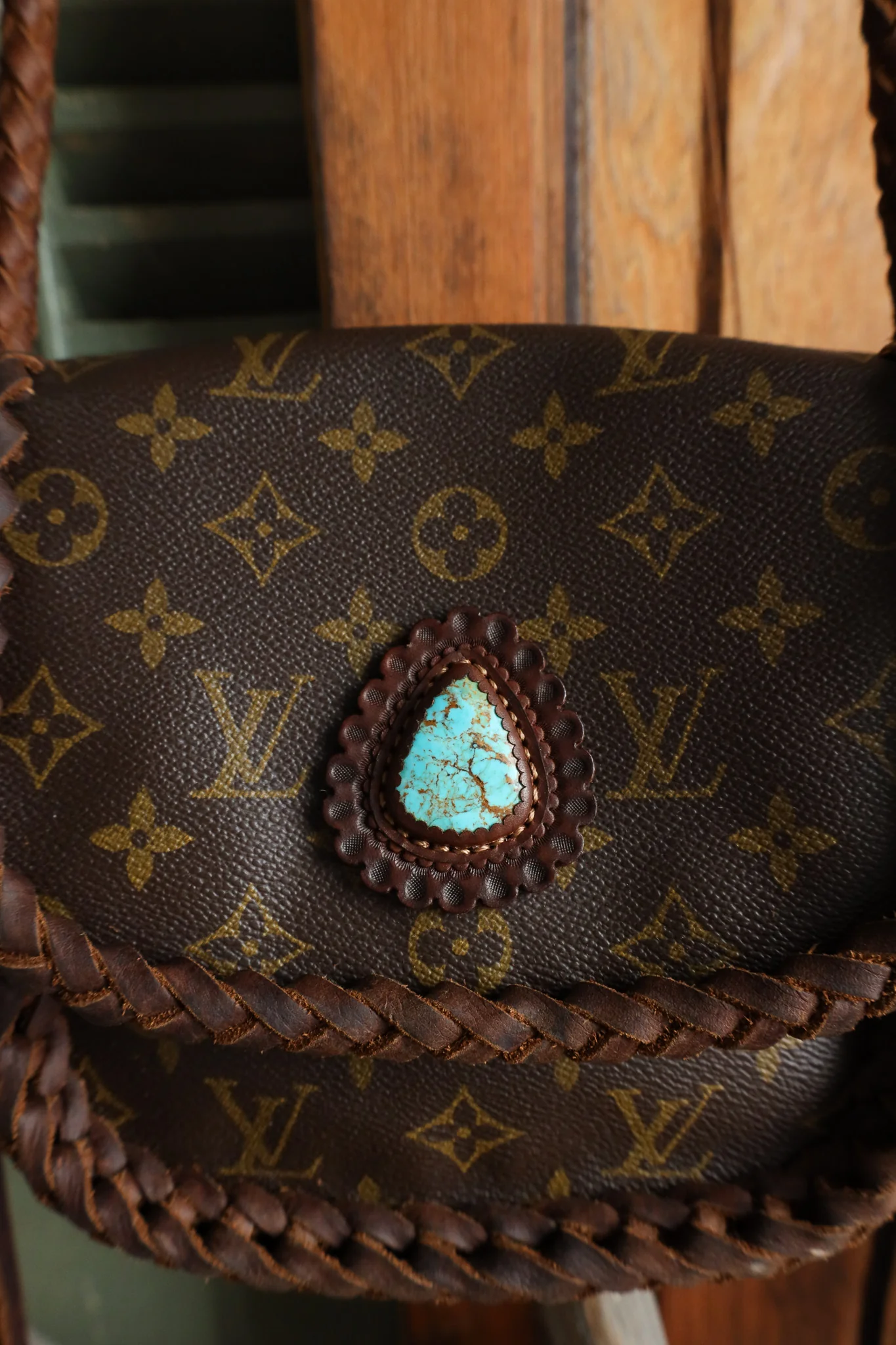 Leather and Vodka Saint Cloud MM 30 Carat Campitos Turquoise Handbag - Image 4