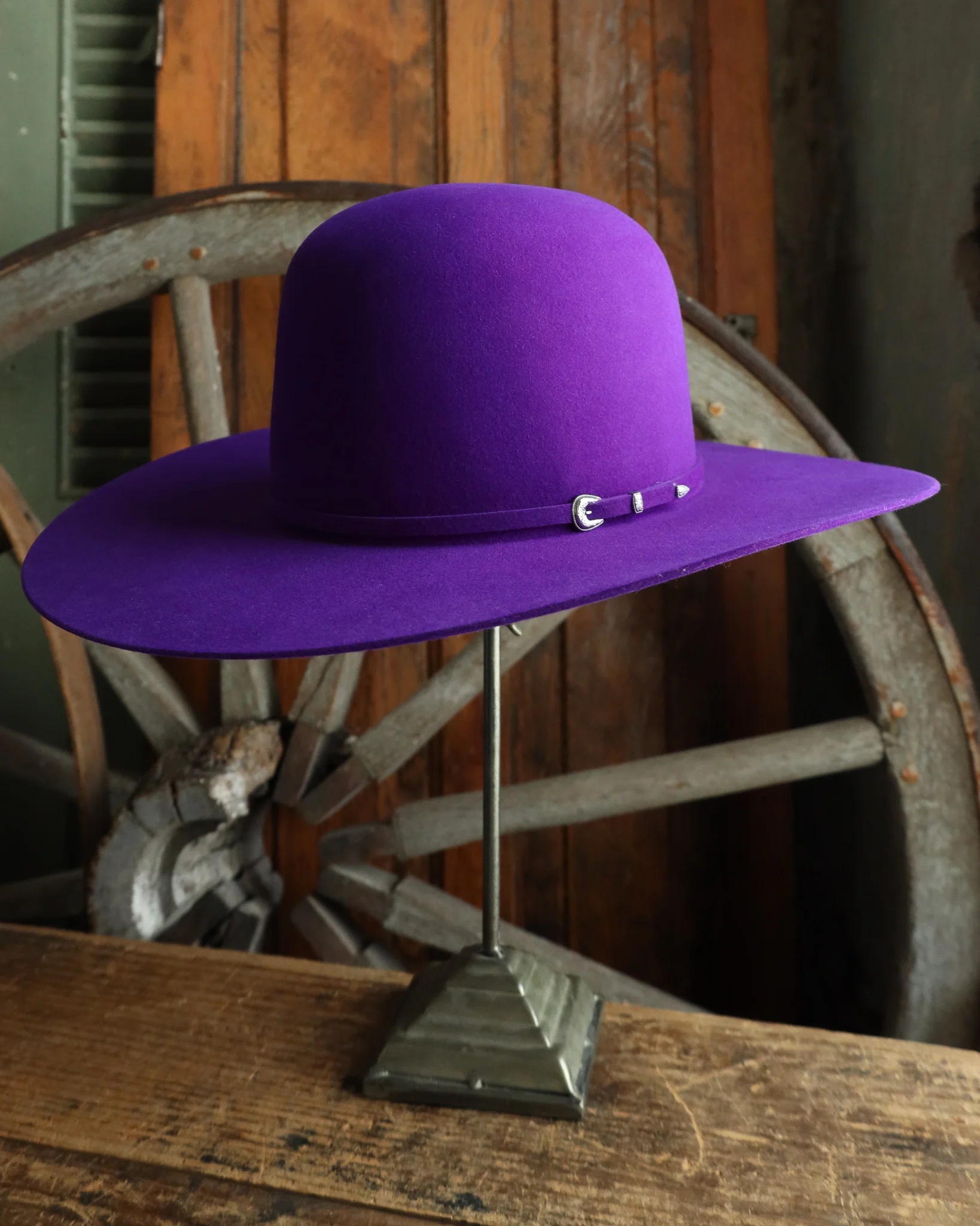 Maverick Brand 7X Open Crown Hat- Purple