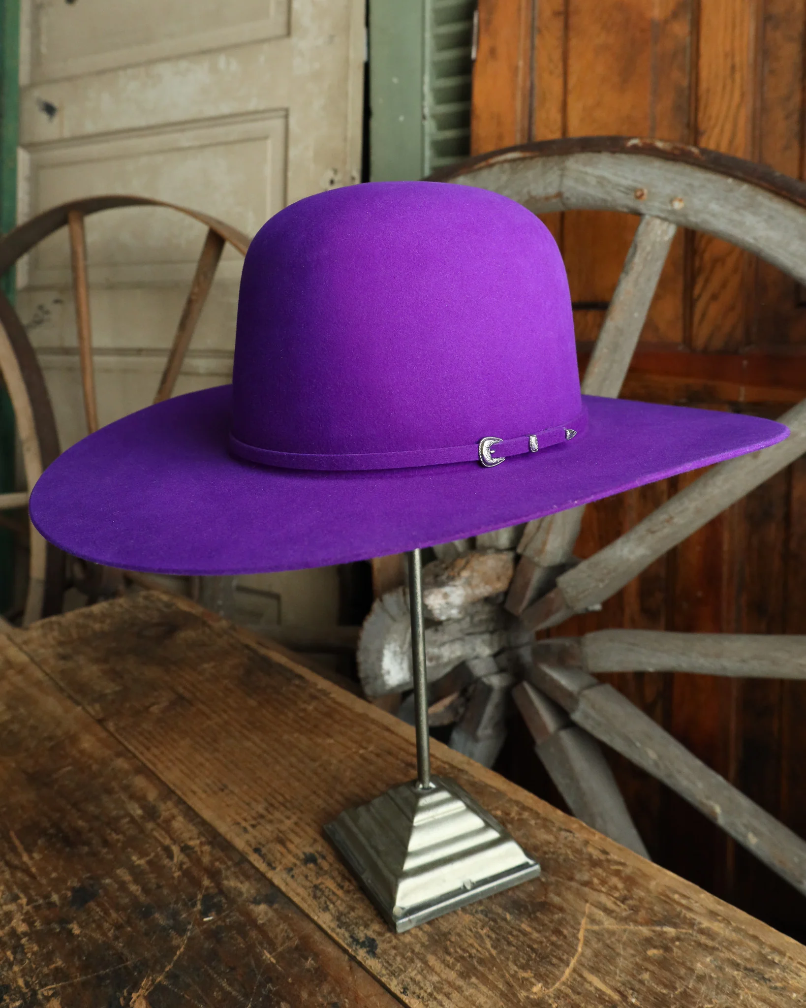 Maverick Brand 7X Open Crown Hat- Purple - Image 10