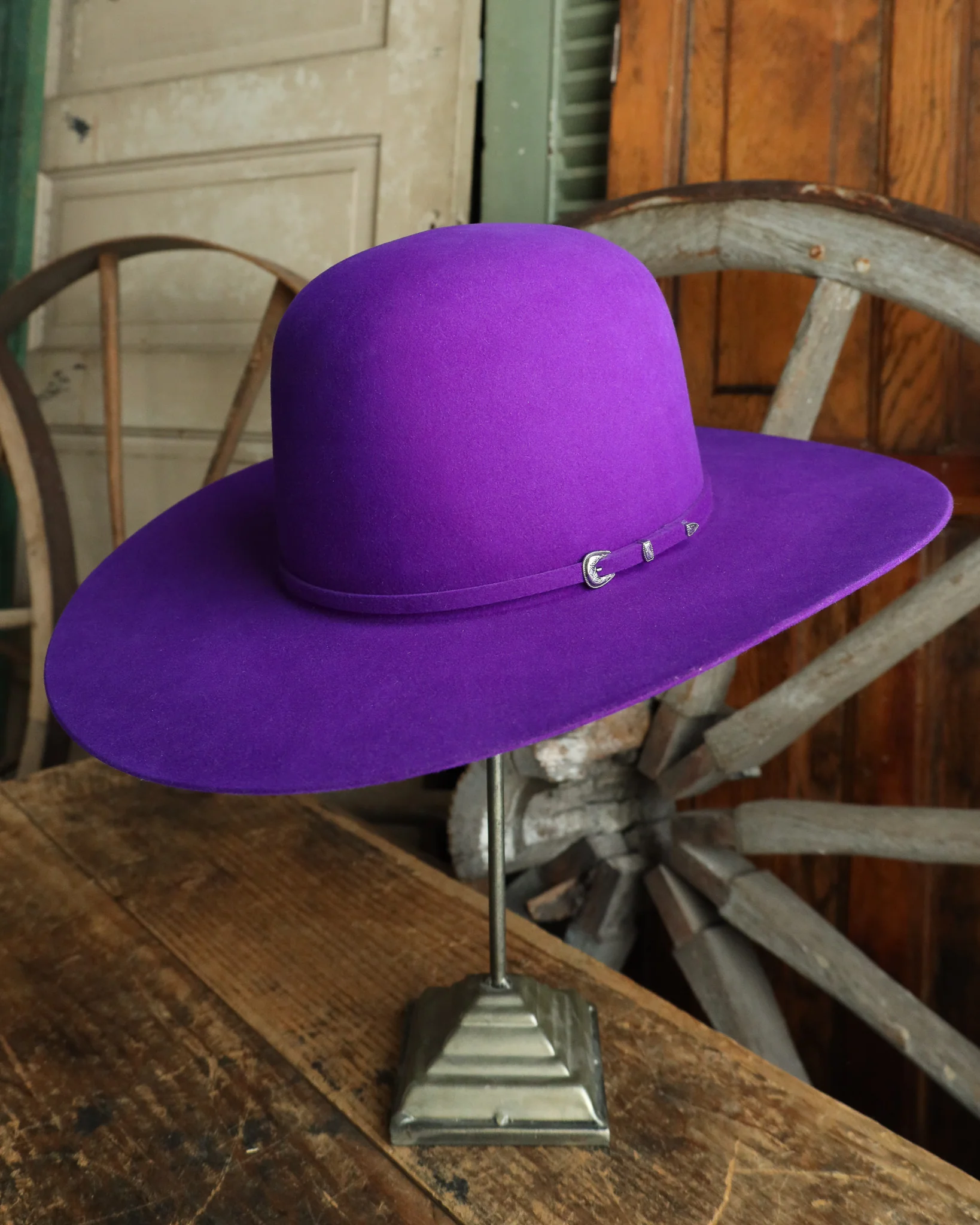 Maverick Brand 7X Open Crown Hat- Purple - Image 11