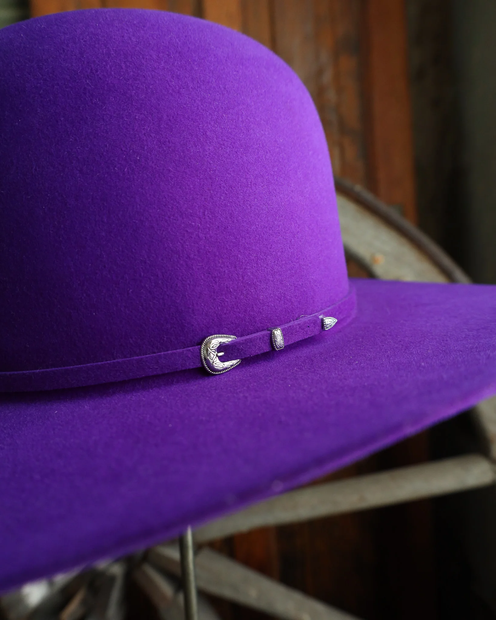 Maverick Brand 7X Open Crown Hat- Purple - Image 2