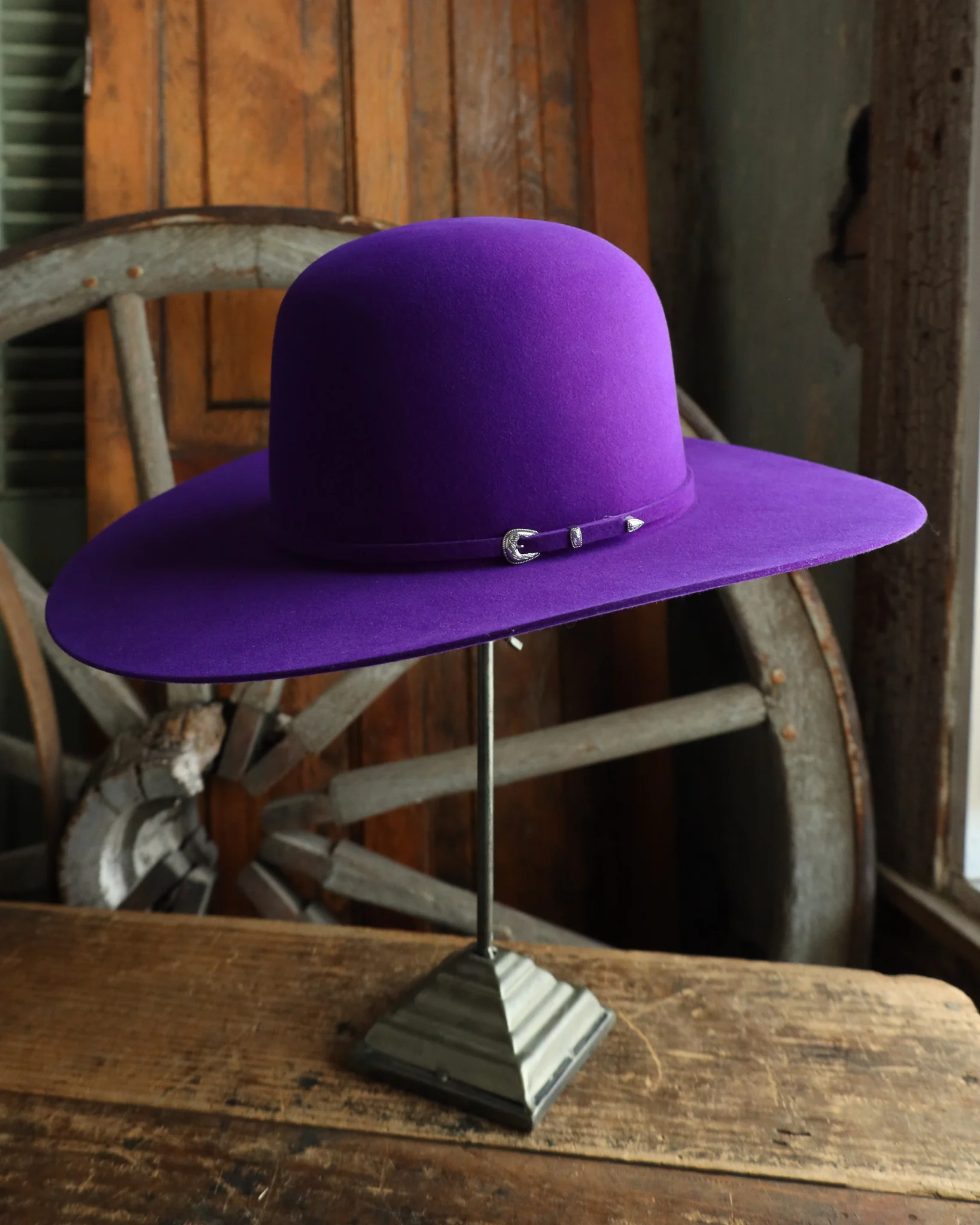 Maverick Brand 7X Open Crown Hat- Purple - Image 3