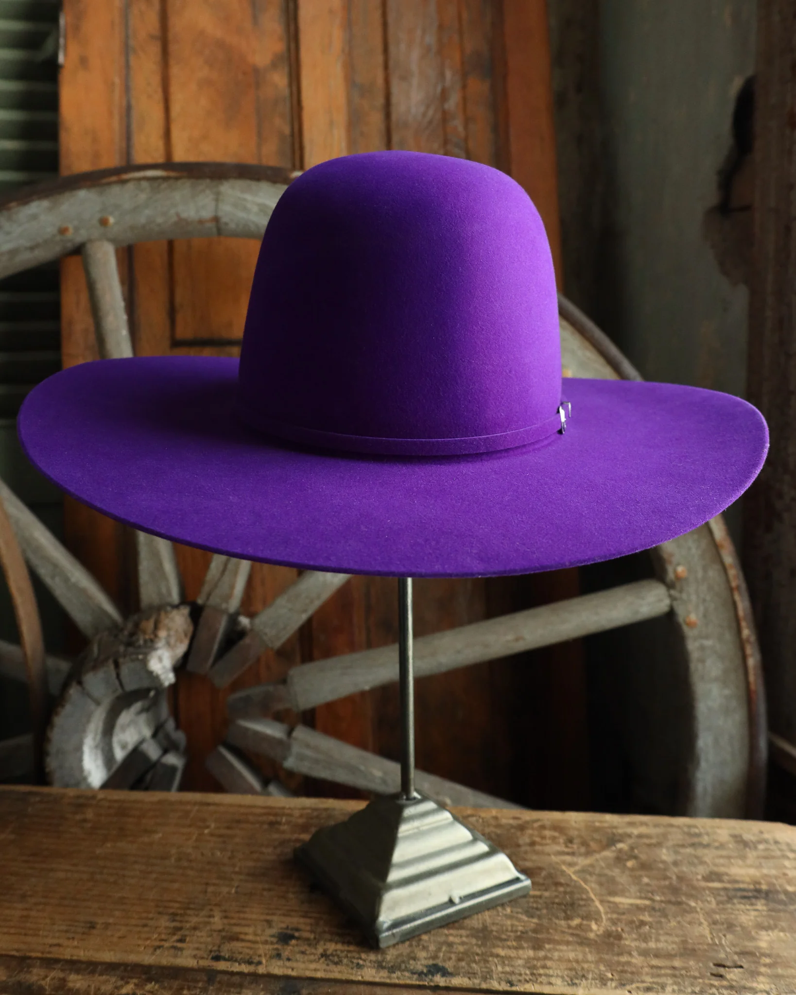 Maverick Brand 7X Open Crown Hat- Purple - Image 4