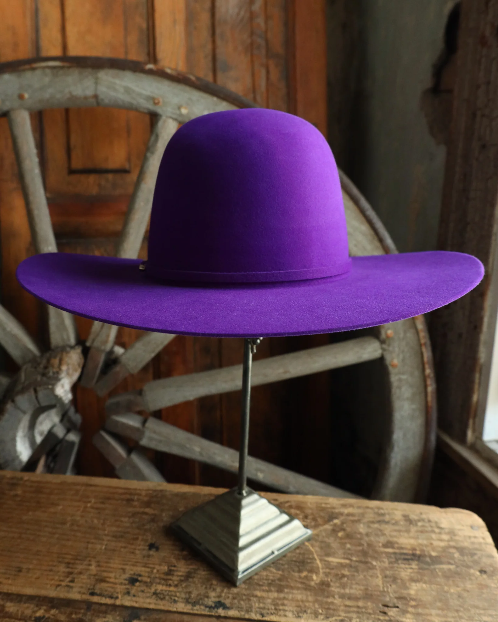 Maverick Brand 7X Open Crown Hat- Purple - Image 5