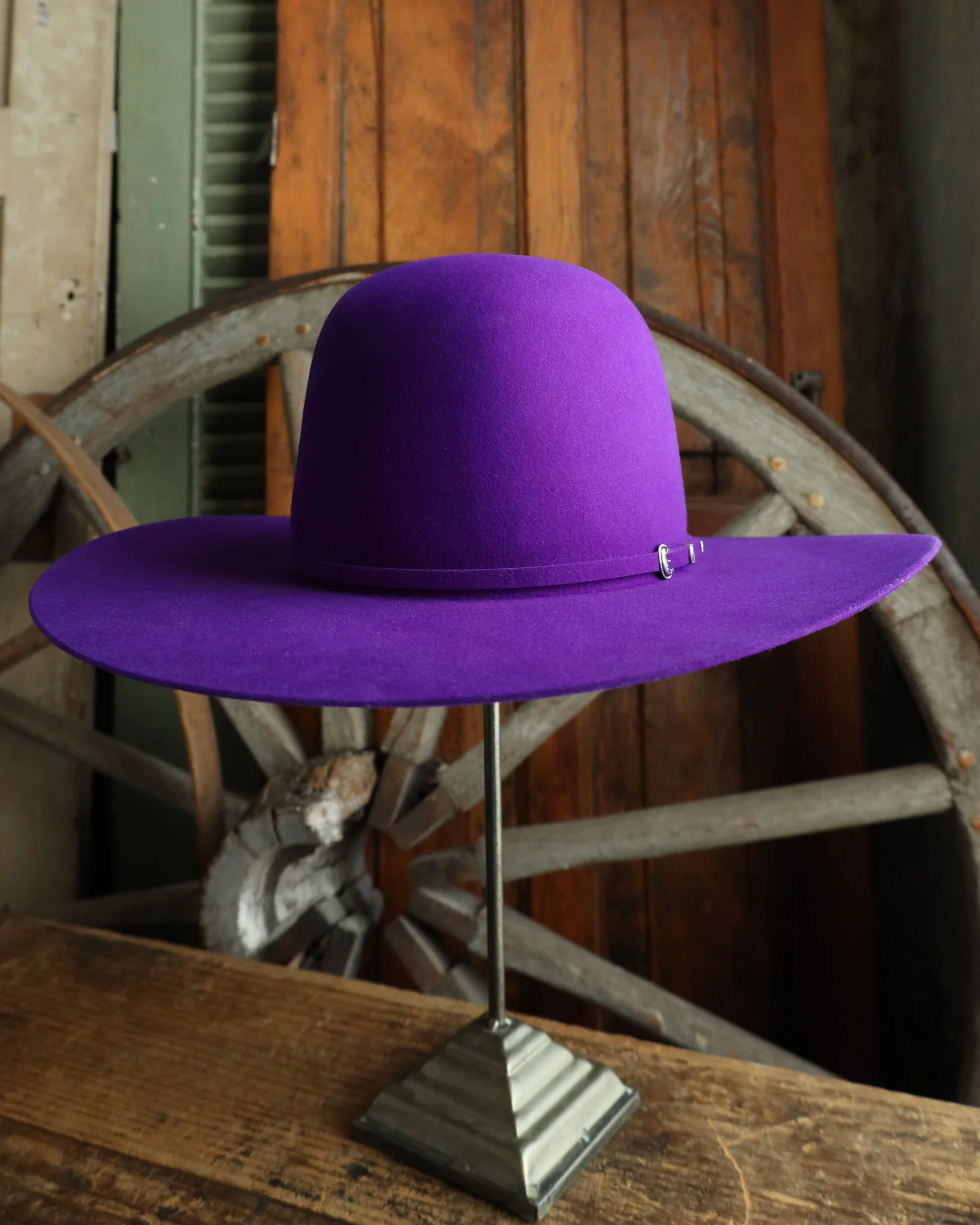 Maverick Brand 7X Open Crown Hat- Purple - Image 9